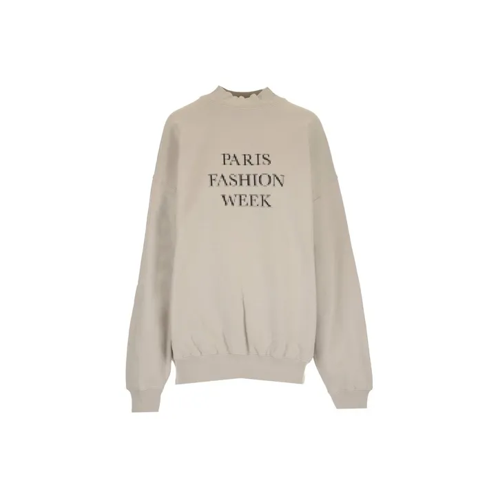 Balenciaga Paris Fashion Week Crewneck Sweater 'Cement Grey/Black'-0