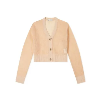Acne Studios Knitted Fabric Cardigan Coat Women's Orange Pink
