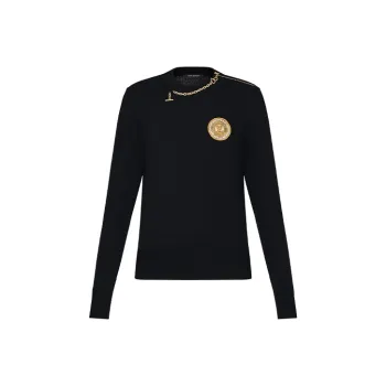 LOUIS VUITTON 1ABYRI Chain Detail Patch Sweater