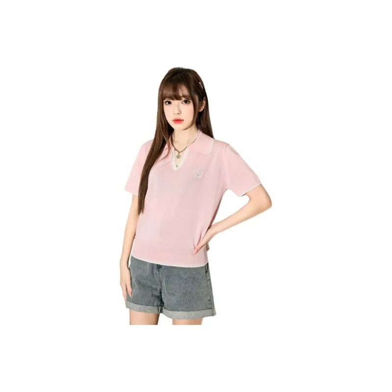 Tonlion T Shirt Women's Light Peach Pink-0