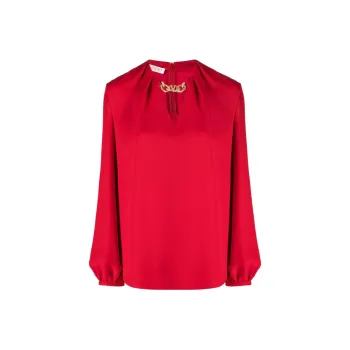 Valentino Garavani Chain-detail Silk Blouse