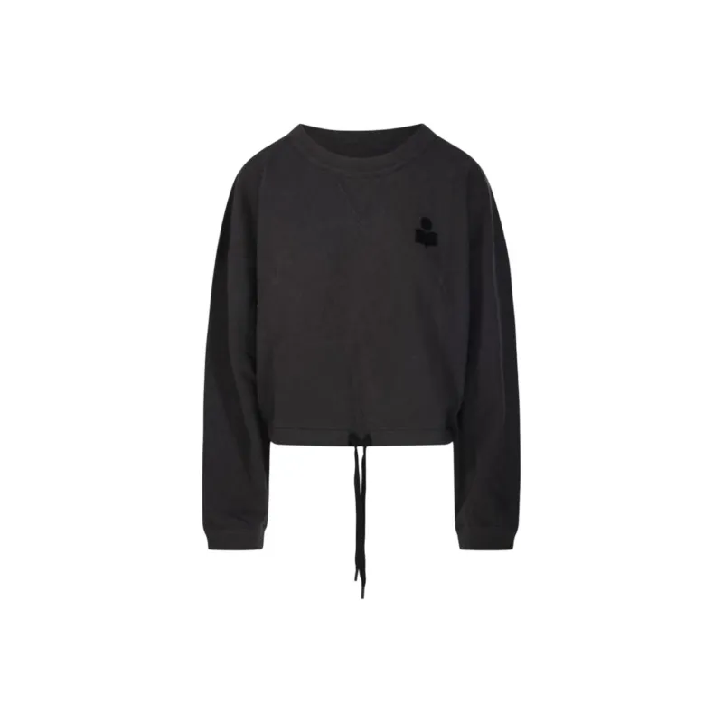 ISABEL MARANT ETOILE Margo Cropped Drawstring Trim Sweatshirt-0
