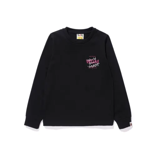 A BATHING APE Women's Woodland Camo Wgm Ape Head L/S Tee White