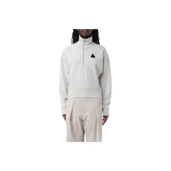ISABEL MARANT Ross Logo Flocked Zip Up Sweatshirt