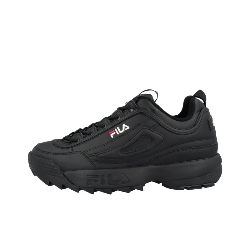 FILA Disruptor Anti Slip Wear Resistant Low Top Casual Shoes Men's Black-0