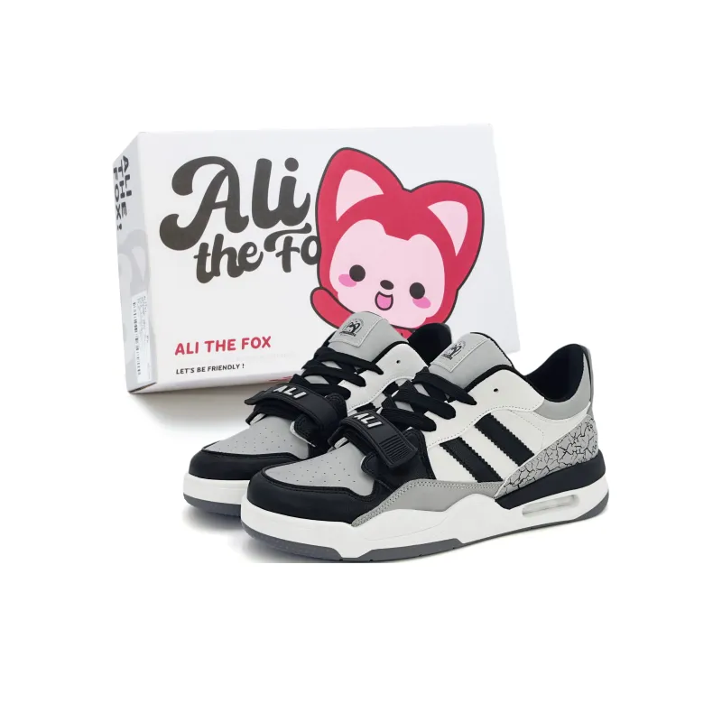 ALI THE FOX Skateboard Shoes Men Low Top Black/Gray-0
