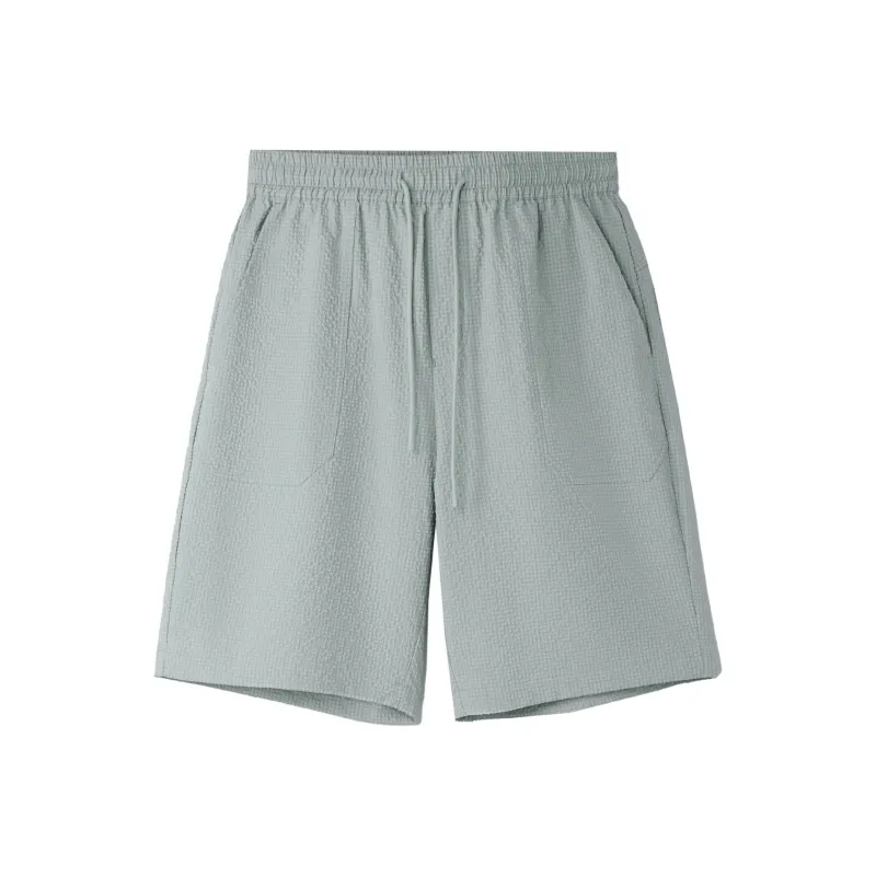 HLA Casual Shorts Men Light Gray Plaid 34-0