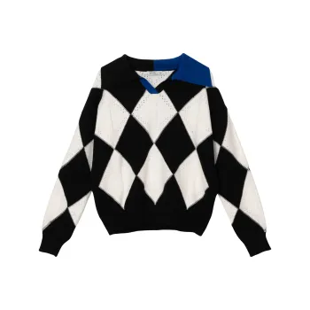 FAWENXIANGZI Sweater Women's Black White