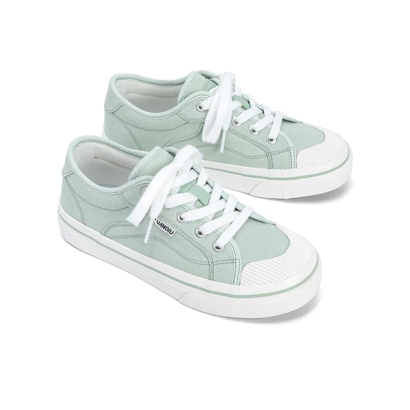 HUANQIU Abrasion Resistant Lightweight Balance Low Top Canvas Shoes Women's Mint Green-4