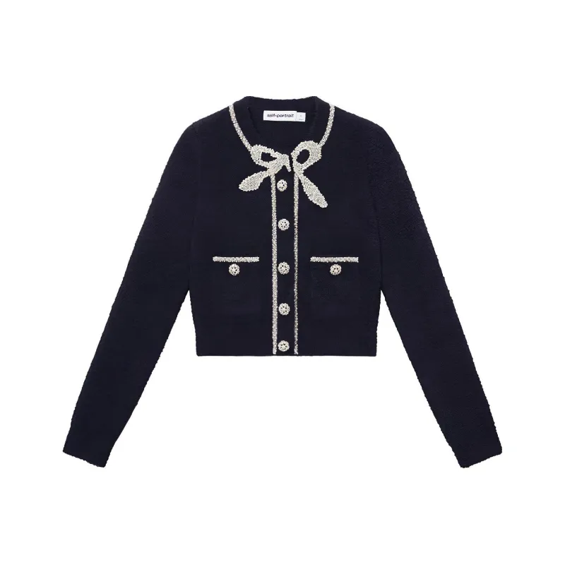 Self portrait Sweaters Women's Navy Blue-0