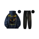 Navy Blue Top with Black Bottom (Fleece-Lined)
