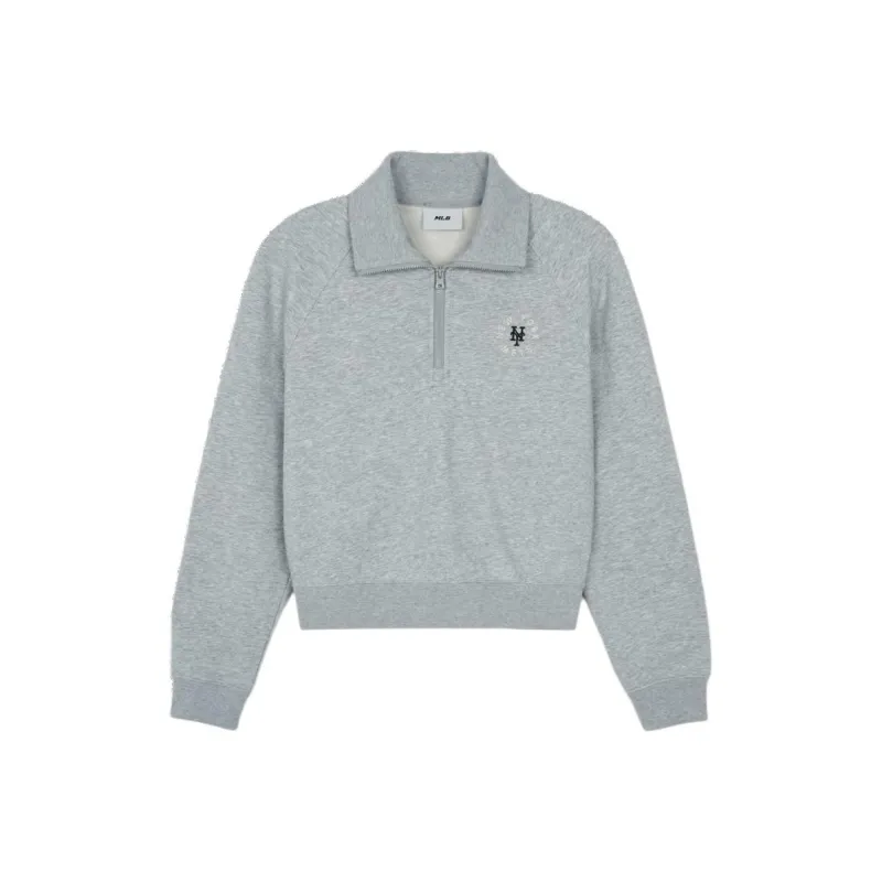 MLB Basic Collection New York Mets Sweatshirt Women's Light Gray-0