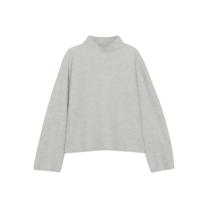 ARITZIA Tandem Merino Wool Turtleneck Sweater Women's Heather Chrome-0