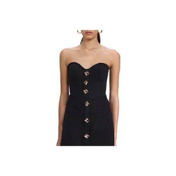 Self-portrait Strapless Tops Women's Black