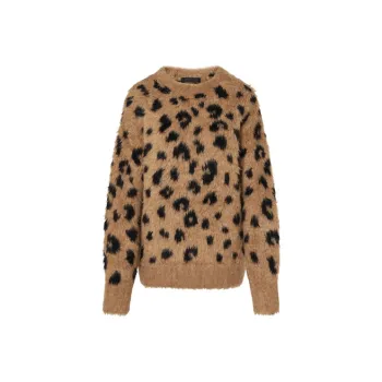 MOCO Sweater Women's Camel Brown Leopard