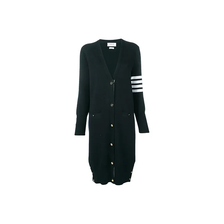 THOM BROWNE 4 Bar Detail Longline Cardigan-0