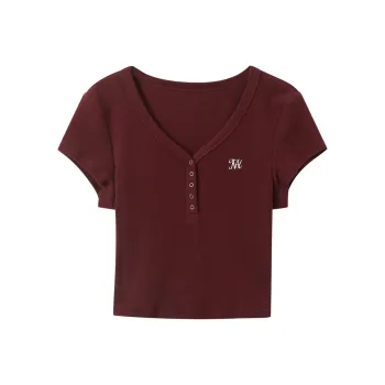 3COLOUR Set in Sleeve T Shirt Women's Burgundy