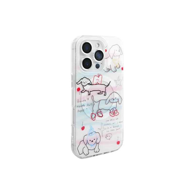 Wei Xin Acrylic Material Blue Pink Maltese Phone Cases Compatible With IPhone 16/15 Pro Max/Apple 13/14 Pro/Max-5