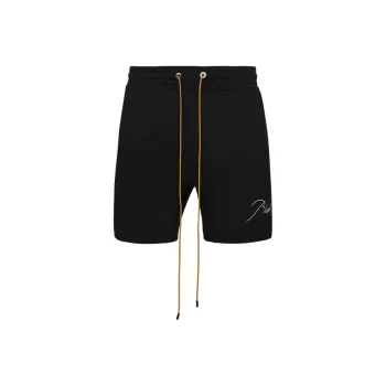 RHUDE Logo embroidered Cotton Track Shorts