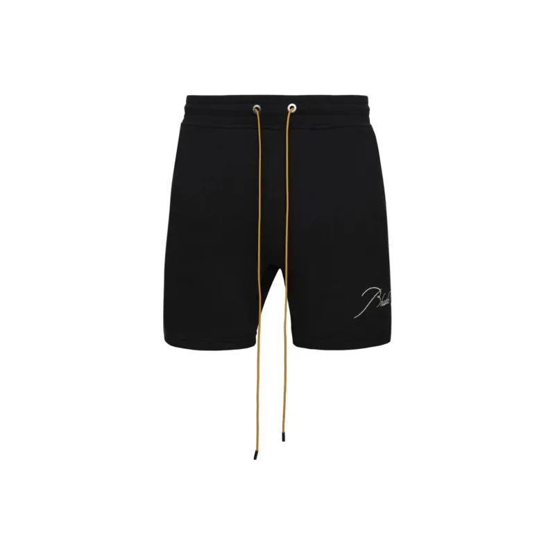 RHUDE Logo embroidered Cotton Track Shorts-0