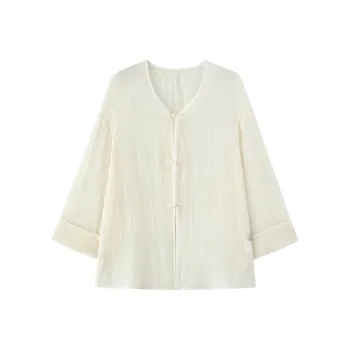 ZHOUMIAO Shirt Women's Dawn Mist Clear Song