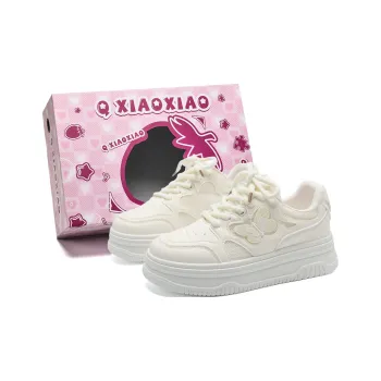 Circle Small Cushioning Lightweight Slip Resistant Low Top Skateboard Shoes Women's Ecru
