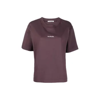 Acne Studios Logo T Shirt Aubergine Purple