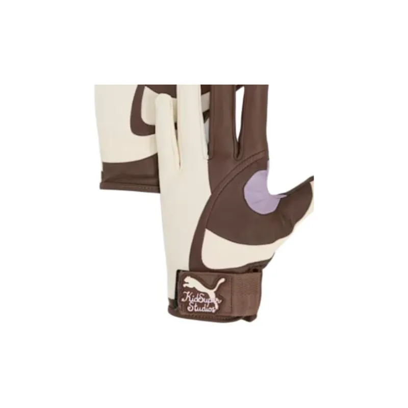 PUMA Nylon, Full Grain Sheepskin Sports Gloves Unisex Brown-1