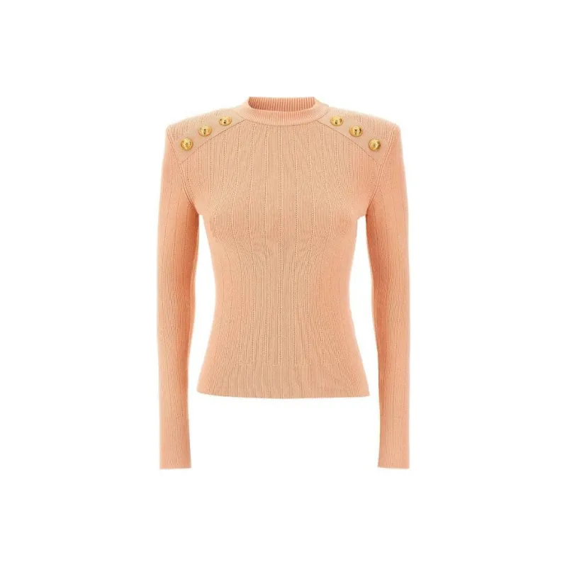 BALMAIN Button Embellished Knitted Jumper-0