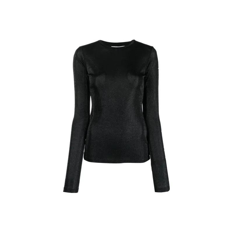 MSGM Long Sleeved Crewneck Metallic Jumper-0