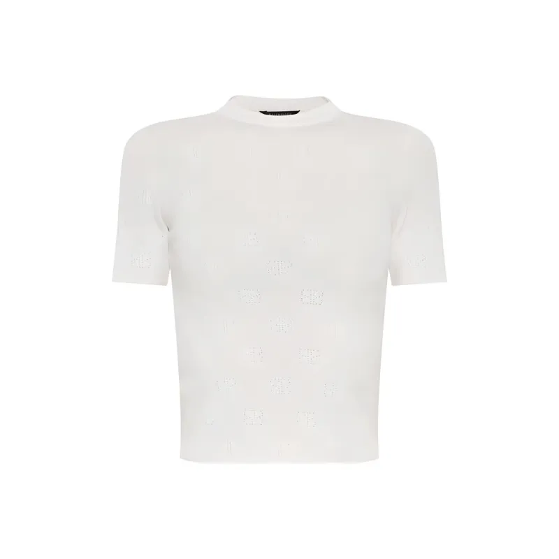 Balenciaga Bb Pointelle knit T shirt-0