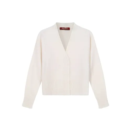 MaxMara Studio Knitted Fabric Cardigan Women's Ecru