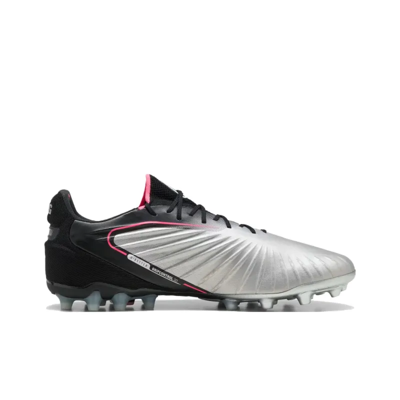 PUMA King Ultimate MG Rubber Short Studs Artificial Ground Anti Slip Wear Resistant Soccer Shoes Men's Silver Black-1