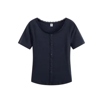 FASTFISH Regular T Shirt Women's Navy Blue