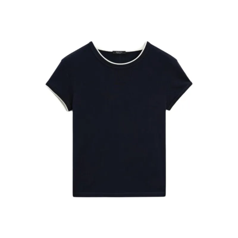 Massimo Dutti Regular T Shirt Women's Blue-0