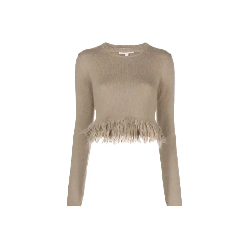 JW Anderson Cropped Fringed Hem Knitted Jumper-0
