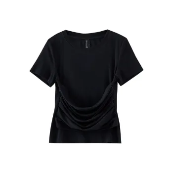 OUNIXUE T Shirts Women's Black