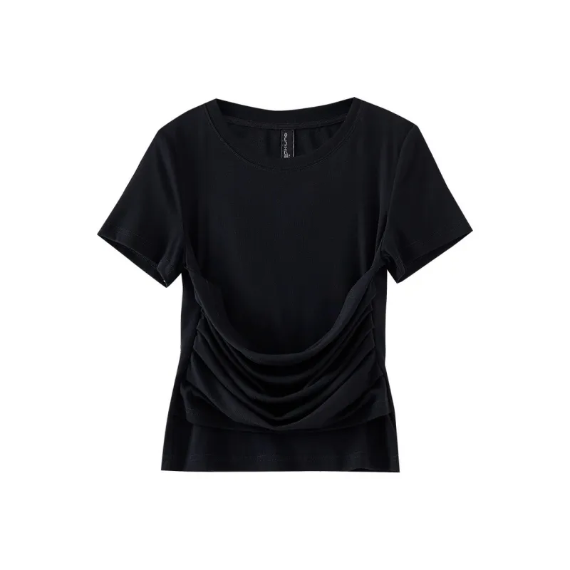 OUNIXUE T Shirts Women's Black-0