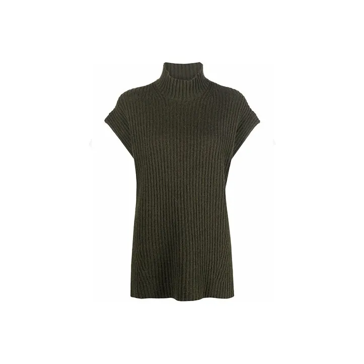 GANNI Rib Knit Vest 'Dark Green'-0