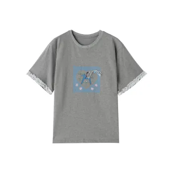 TEME Drop Shoulder Sleeve T Shirt Women's Gray