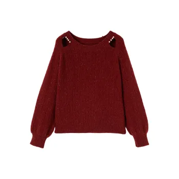 XIANGYING Sweater Women's Ancora Red