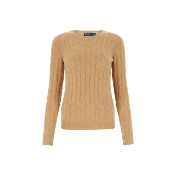 Polo Ralph Lauren Cashmere Classic Julianna Long Sleeve Pullover Collection Camel Melange