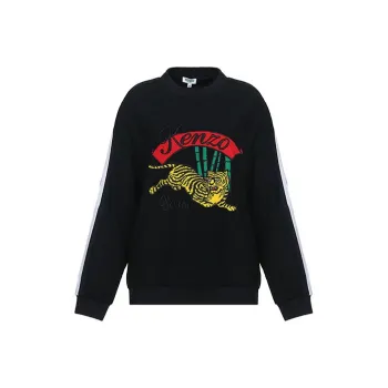 KENZO Sweatshirts Women's Black Bamboo Tiger Pattern