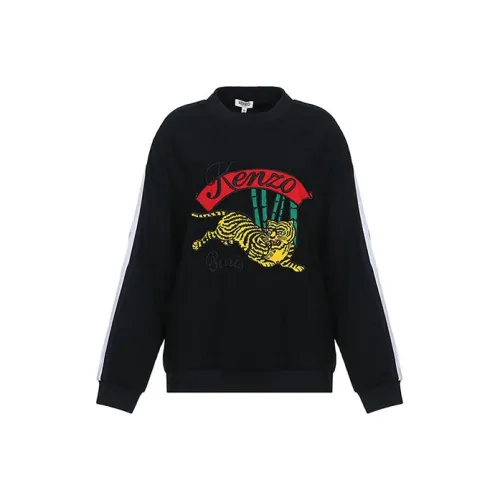 KENZO Sweatshirts Women's Black Bamboo Tiger Pattern