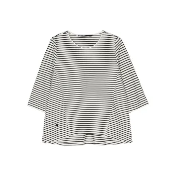 Bimba Y Lola Logo plaque Striped T shirt