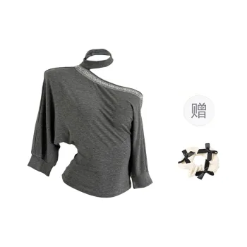 TORIGHT T Shirt Women's Gray+Bowknot Hair Tie Comes With