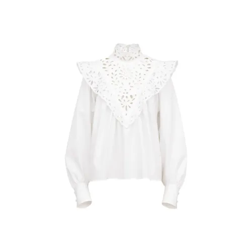 Chloé Broderie Anglaise High Neck Blouse