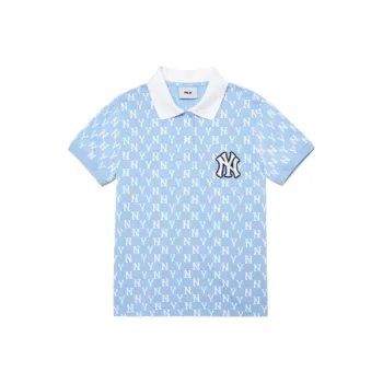 MLB Base Logo Polo Shirt Women's Light Blue