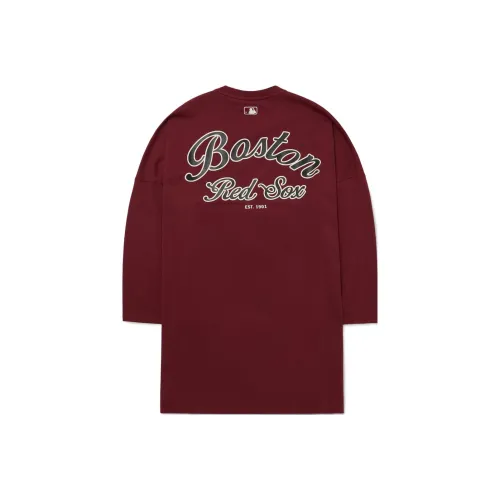MLB Drop Shoulder Sleeve T Shirt Women's Burgundy