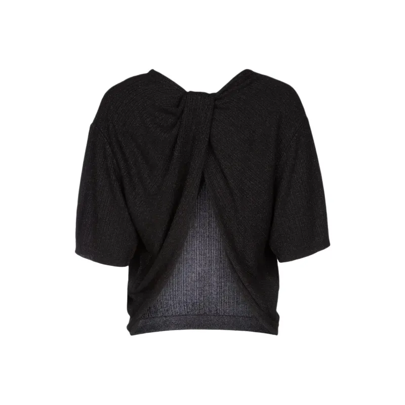 JACOB COHEN Lurex Detailed Twisted Knitted Top-1
